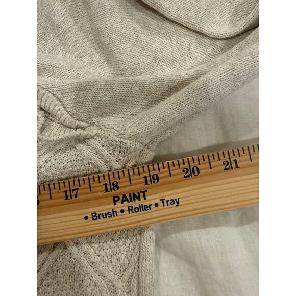 Charter Club Long Sleeve Ruffle Embroidered Floral Sweater Beige Women's Petite - Picture 11 of 13